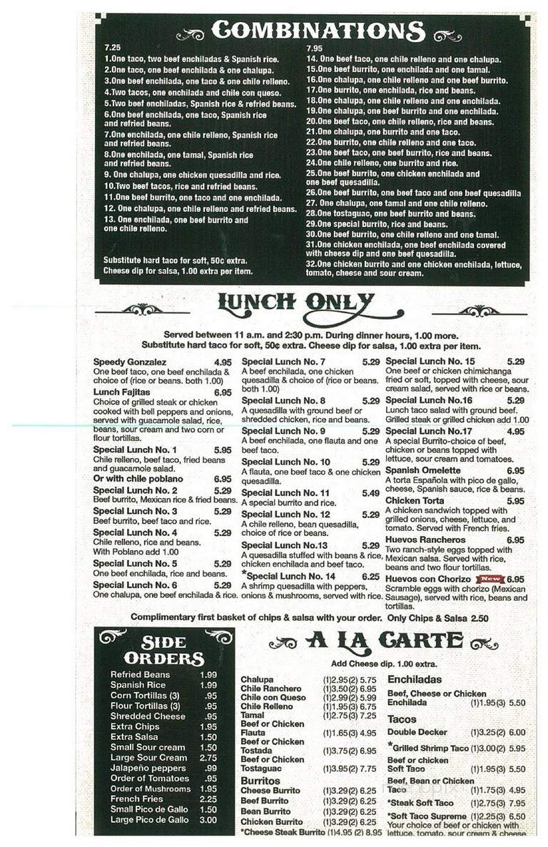 La Cabana Mexican Restaurant - Lavonia, GA menu_pic