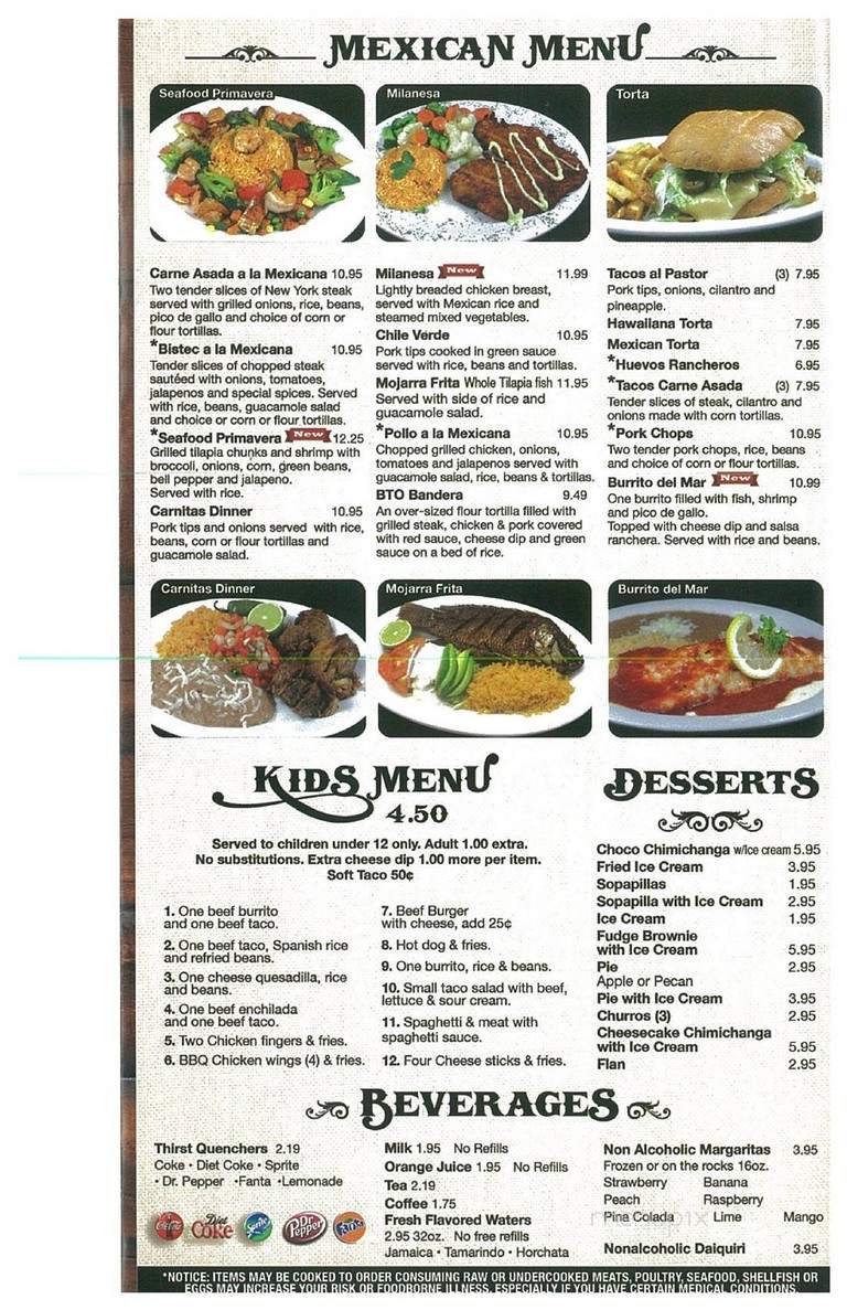 La Cabana Mexican Restaurant - Lavonia, GA menu_pic