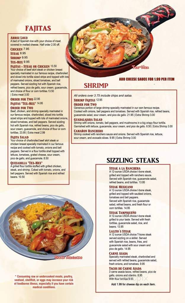 Lalito's - Trenton, GA menu_pic