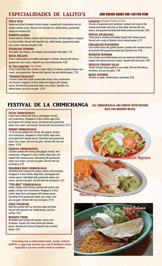 Lalito's - Trenton, GA menu_pic
