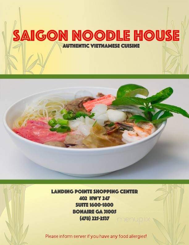 Saigon Noodle House - Bonaire, GA menu_pic