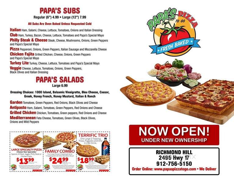 Papa's Pizza To Go - Richmond Hill, GA