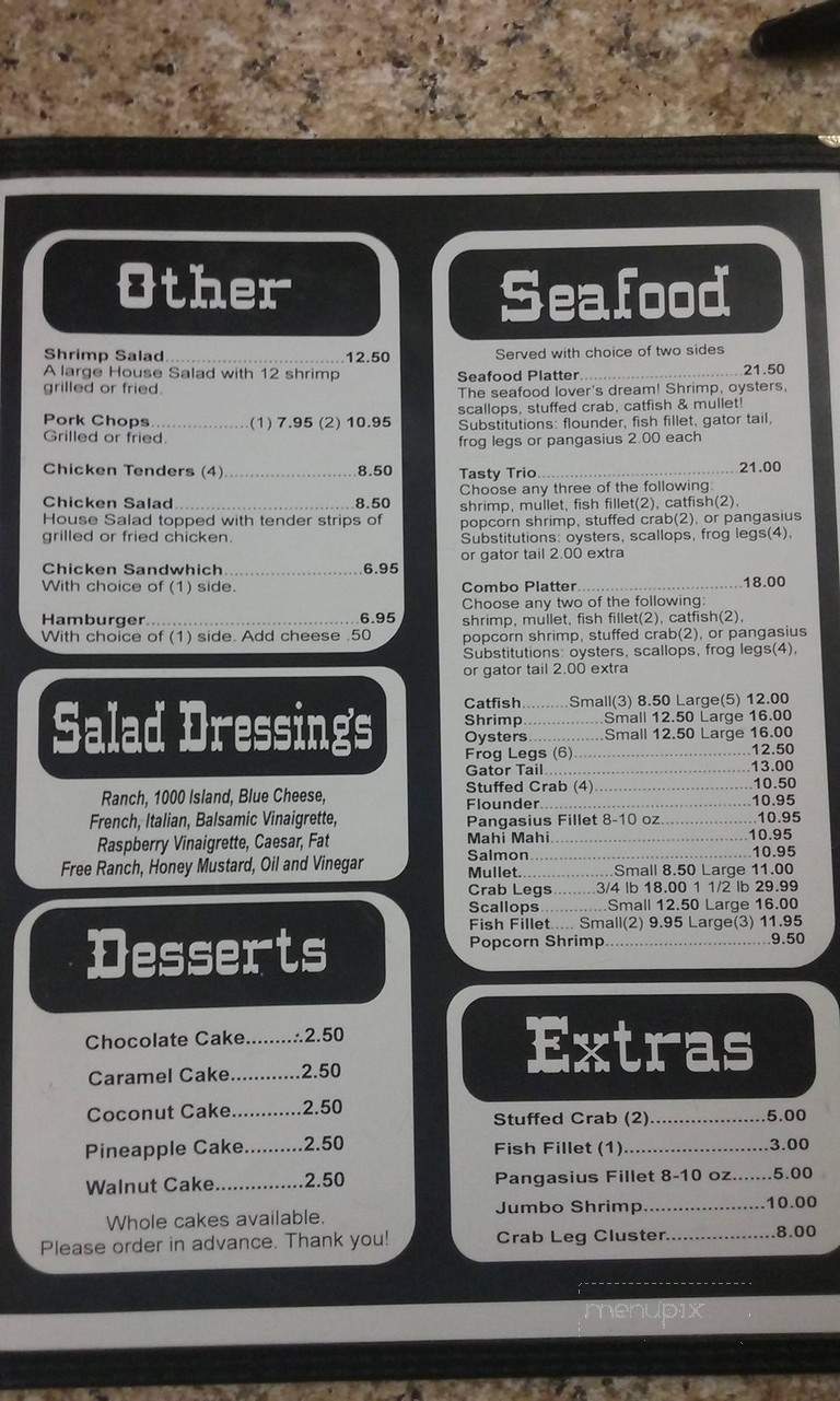 D J's Steak & Seafood - Ambrose, GA menu_pic