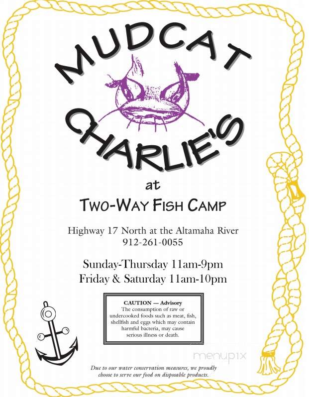 Mud Cat Charlies - Brunswick, GA menu_pic