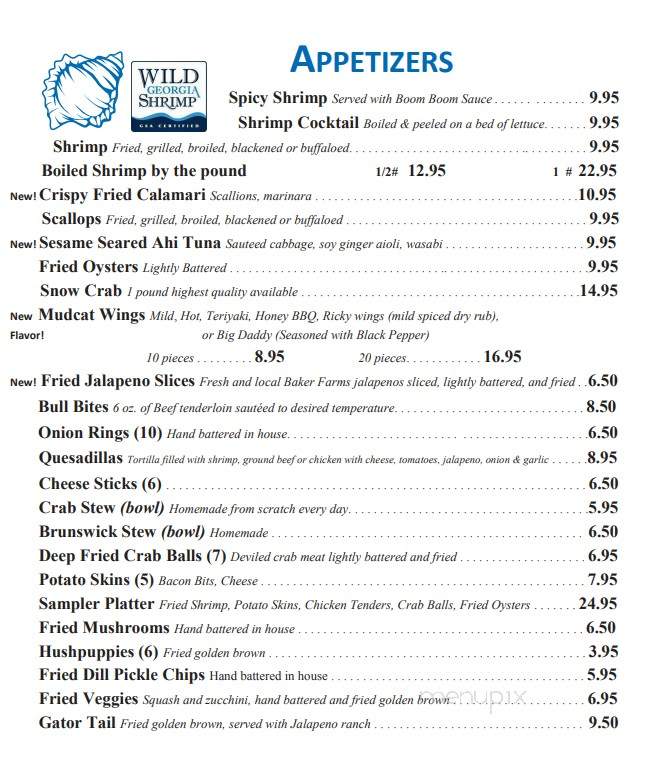 Mud Cat Charlies - Brunswick, GA menu_pic