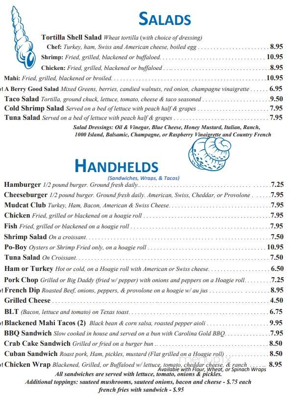 Mud Cat Charlies - Brunswick, GA menu_pic