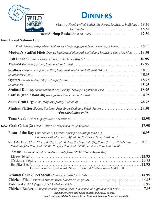 Mud Cat Charlies - Brunswick, GA menu_pic