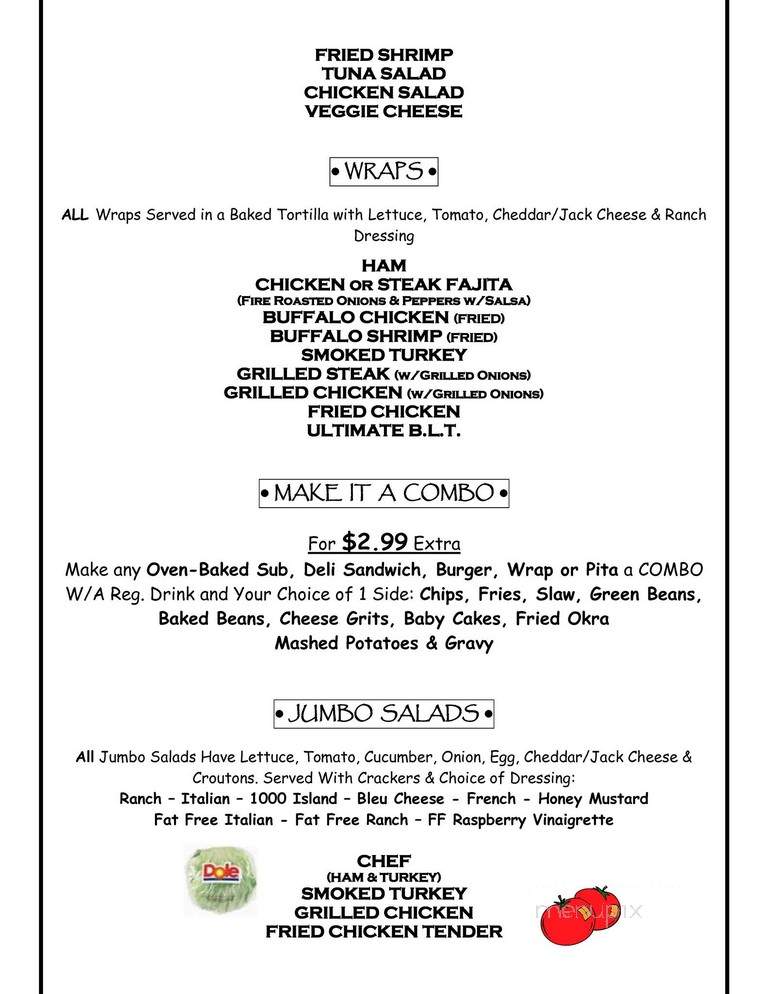 Michael's Deli - Valdosta, GA menu_pic