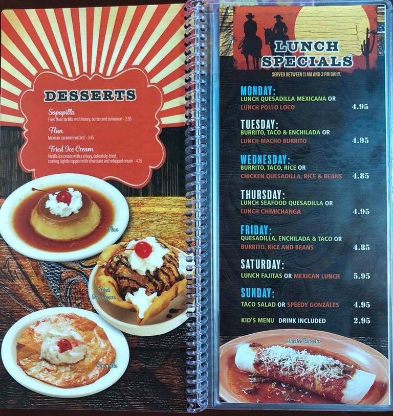 Rodeo Mexican Restaurant - Lake Park, GA menu_pic