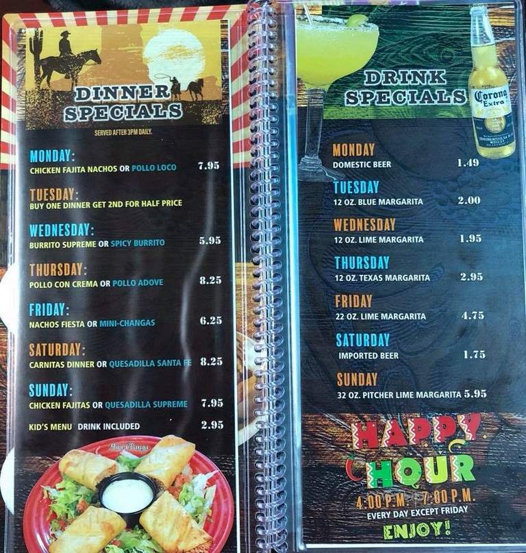 Rodeo Mexican Restaurant - Lake Park, GA menu_pic