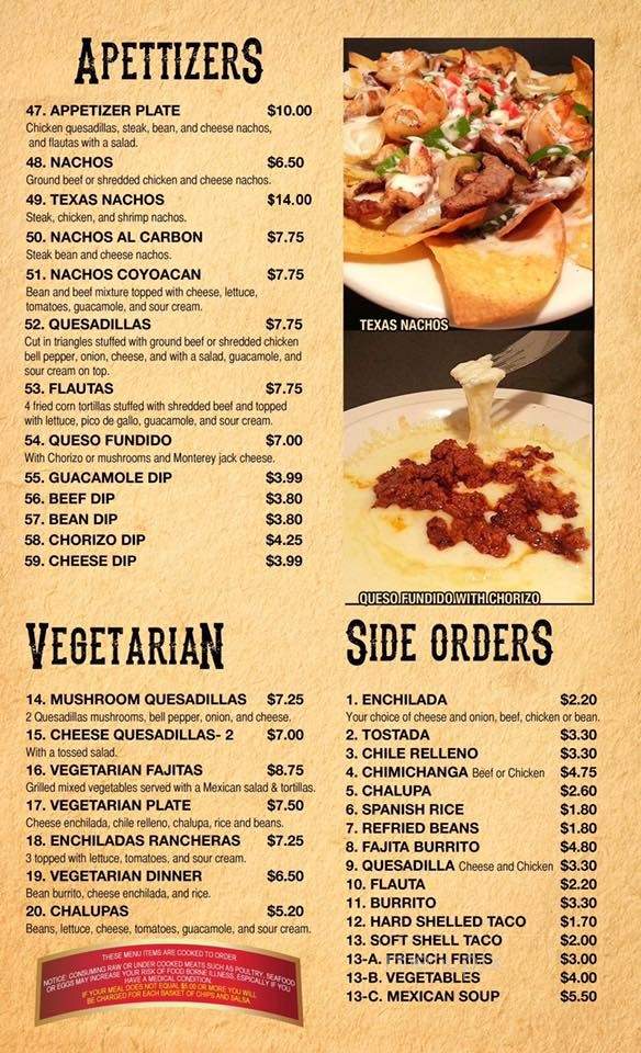 Coyoacan Mexican Restaurant - Quitman, GA menu_pic