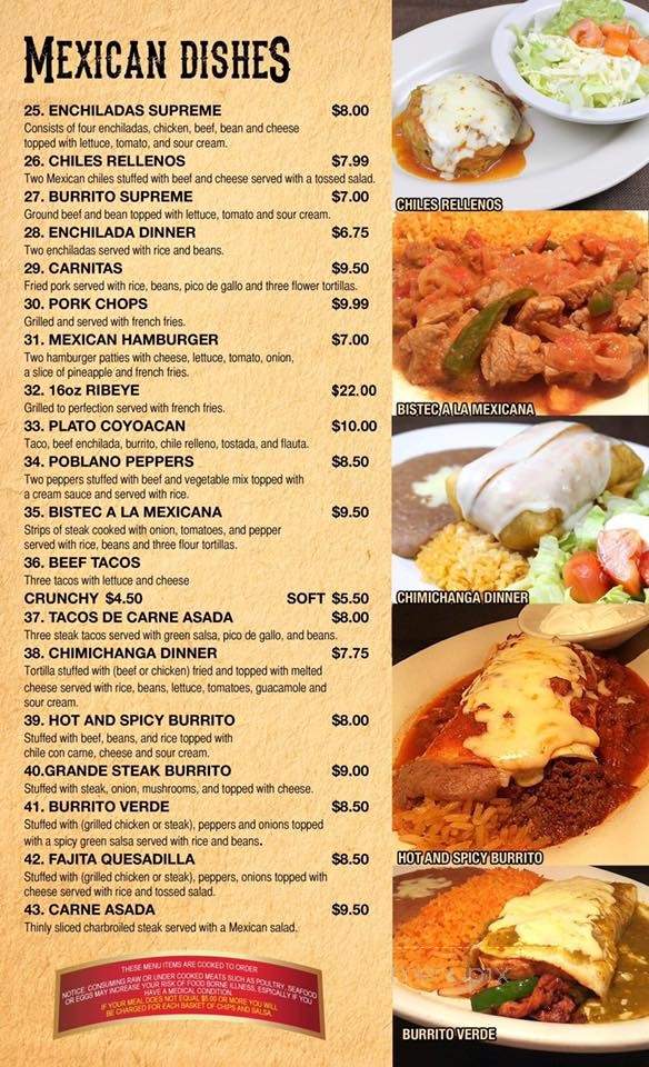 Coyoacan Mexican Restaurant - Quitman, GA menu_pic