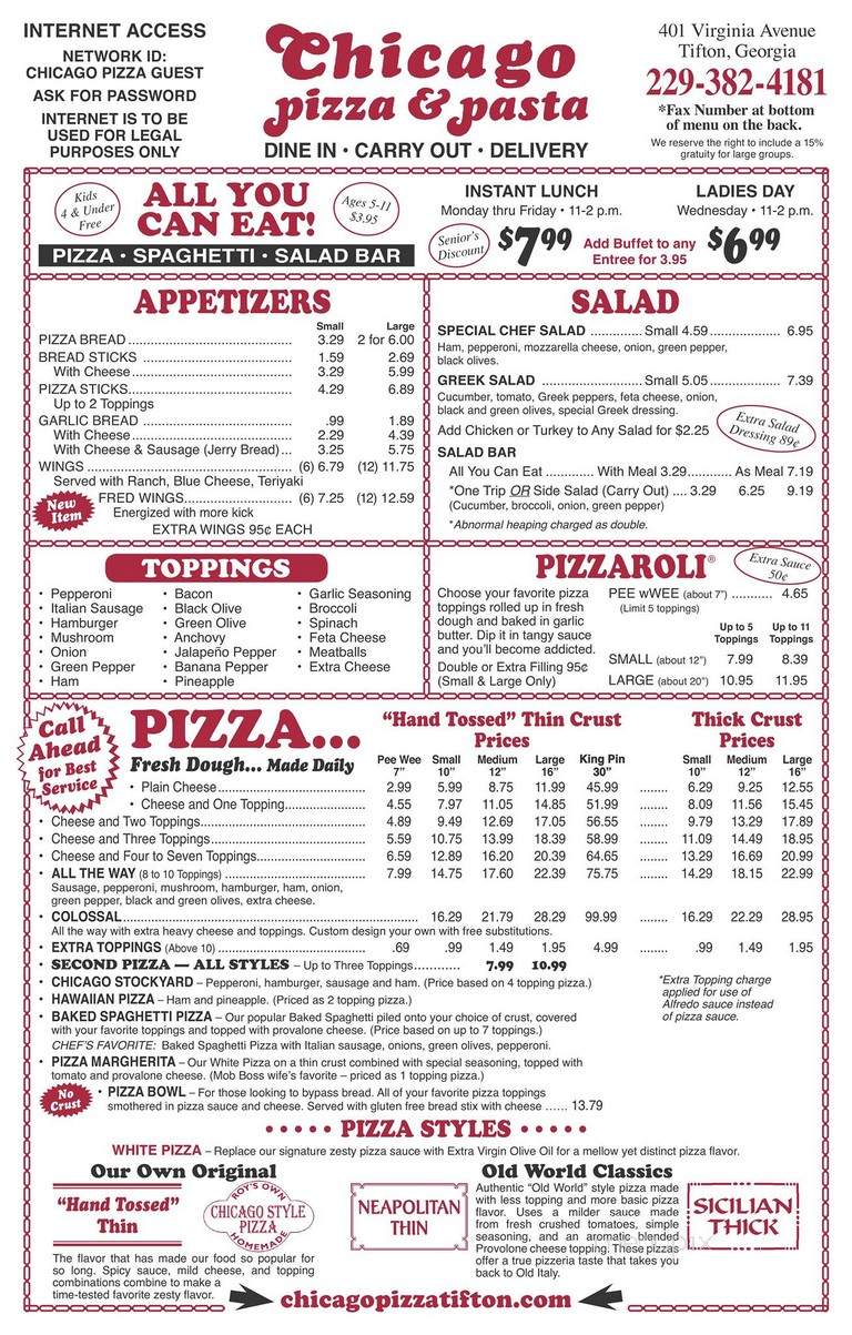 Chicago Pizza & Pasta - Tifton, GA