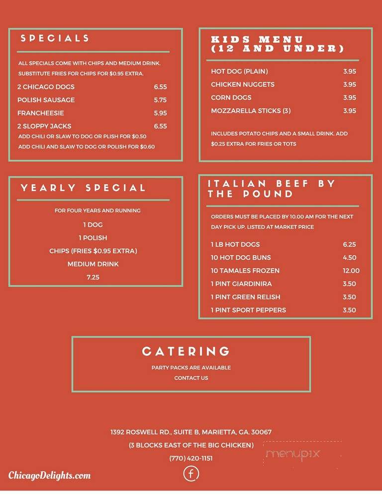 Chicago Delights - Marietta, GA menu_pic