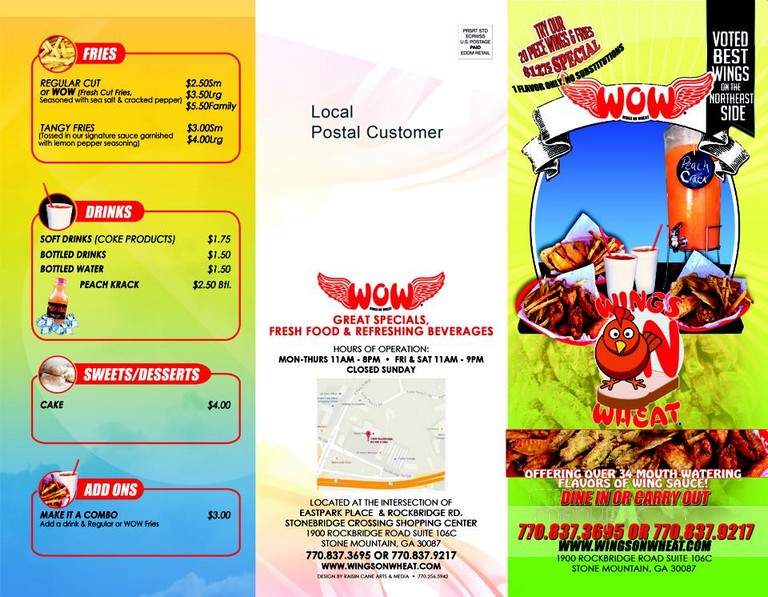 Wings 2 Go - Stone Mountain, GA menu_pic