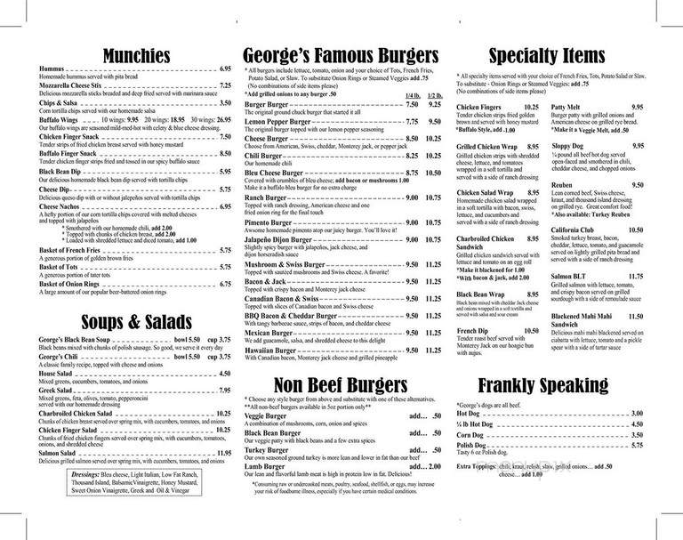 George's Restaurant & Bar - Atlanta, GA menu_pic