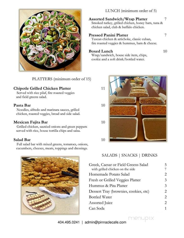 Pinnacle Cafe - Atlanta, GA menu_pic
