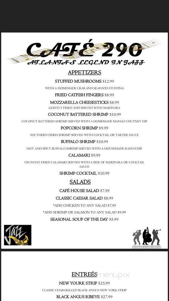 Cafe 290 - Atlanta, GA menu_pic