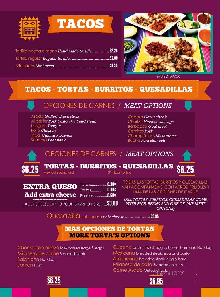 El Rey De Todos Mexican Restaurant - Atlanta, GA menu_pic