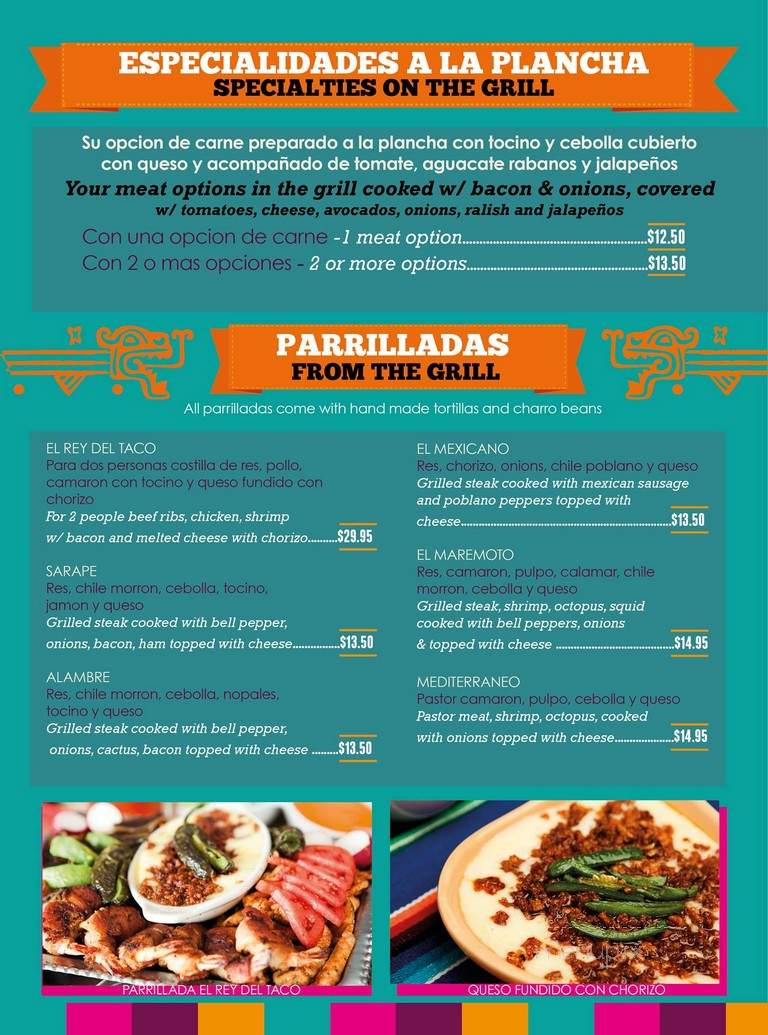 El Rey De Todos Mexican Restaurant - Atlanta, GA menu_pic