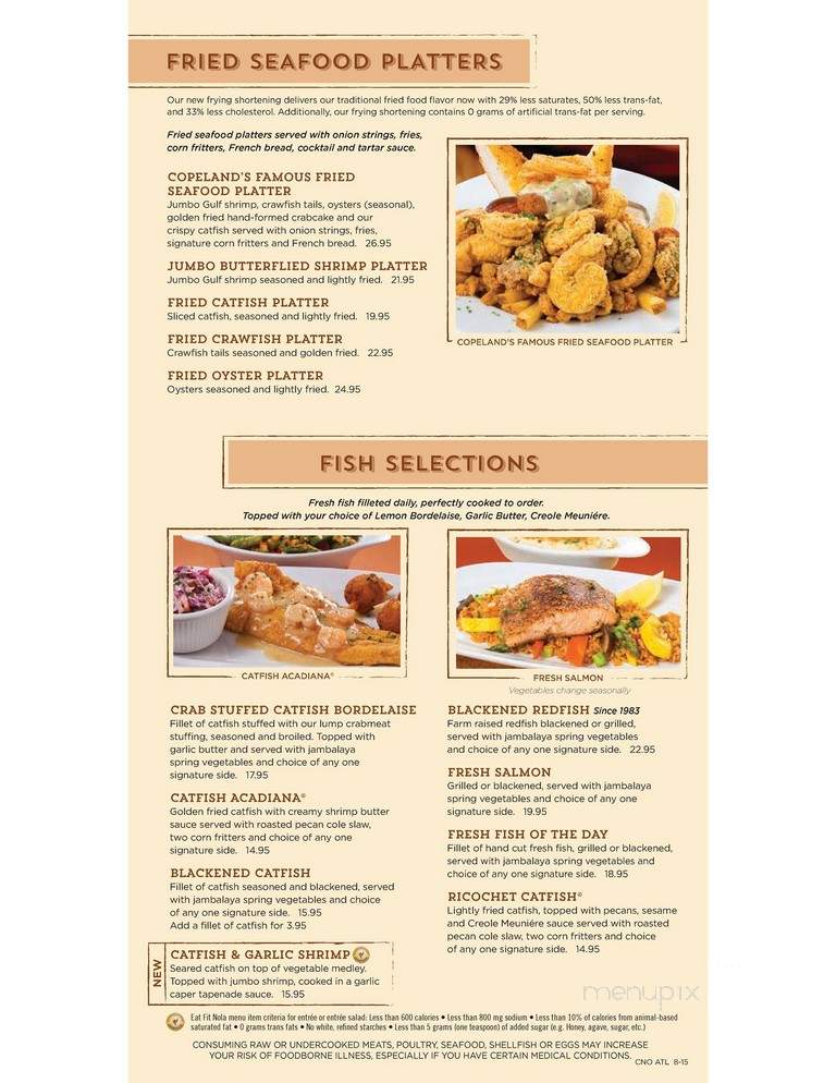 Copeland's Of New Orleans - Atlanta, GA menu_pic
