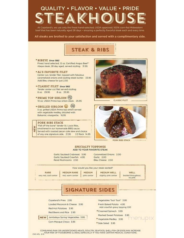 Copeland's Of New Orleans - Atlanta, GA menu_pic