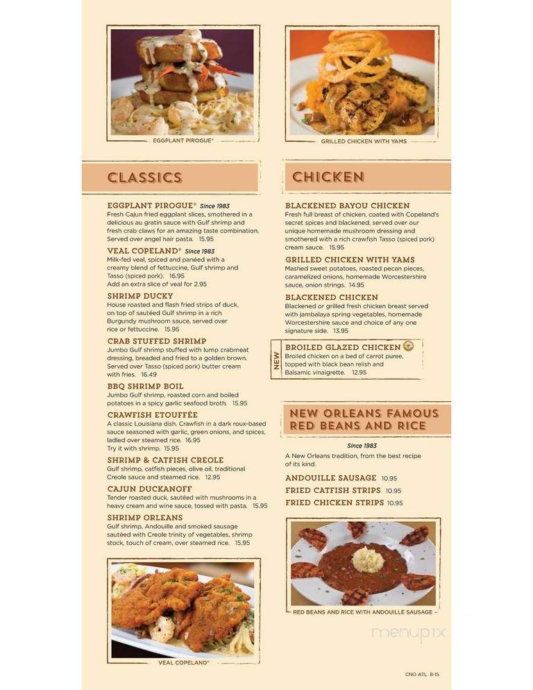 Copeland's Of New Orleans - Atlanta, GA menu_pic