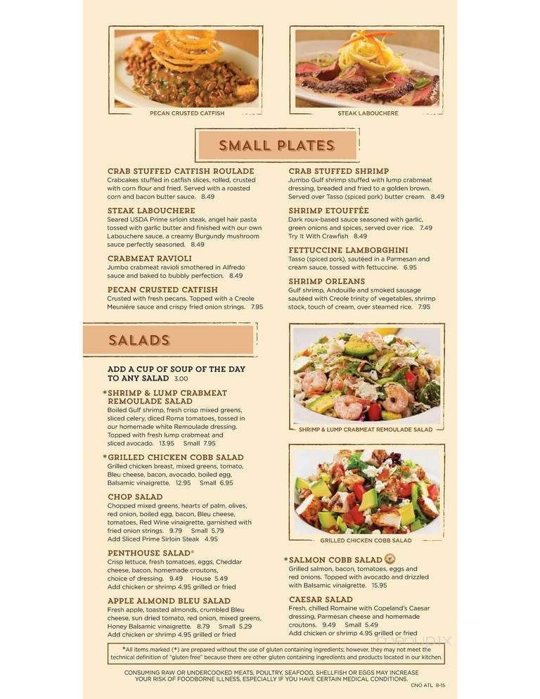 Copeland's Of New Orleans - Atlanta, GA menu_pic
