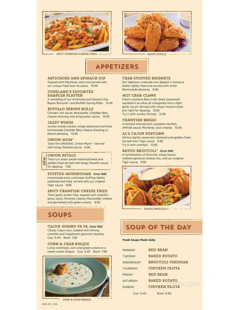 Copeland's Of New Orleans - Atlanta, GA menu_pic