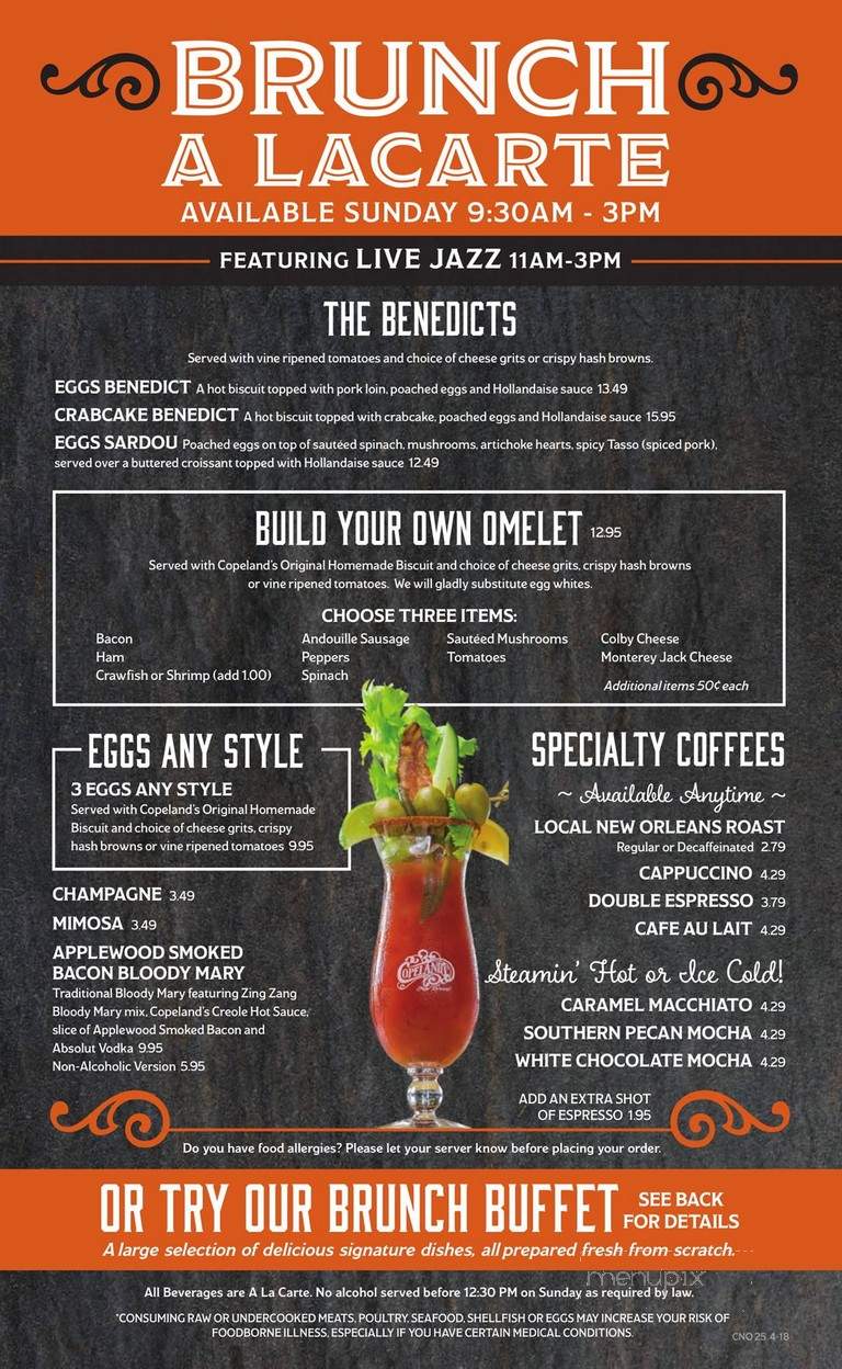 Copeland's Of New Orleans - Atlanta, GA menu_pic