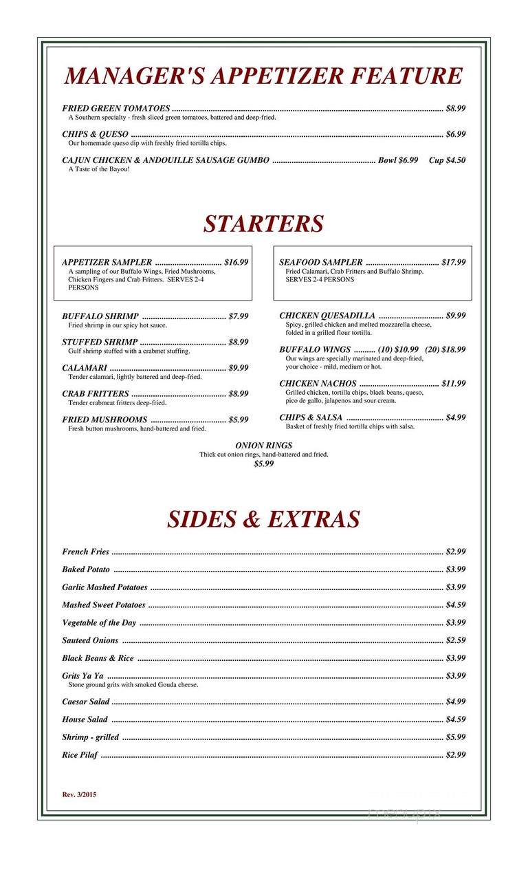 Malone's Bar & Grill - East Point, GA menu_pic