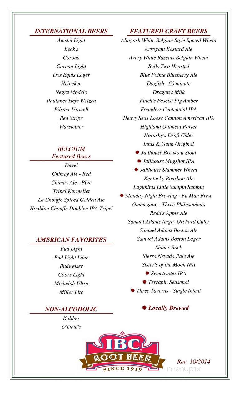 Malone's Bar & Grill - East Point, GA menu_pic