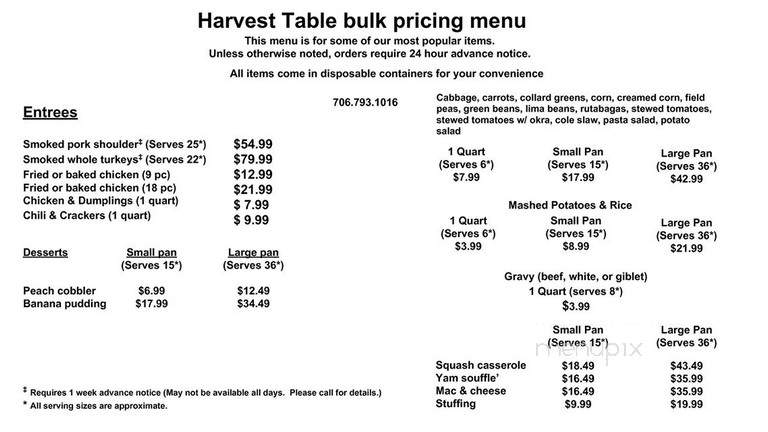 Harvest Table Buffet - Augusta, GA