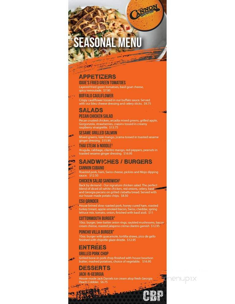 Cannon Brewpub - Columbus, GA menu_pic