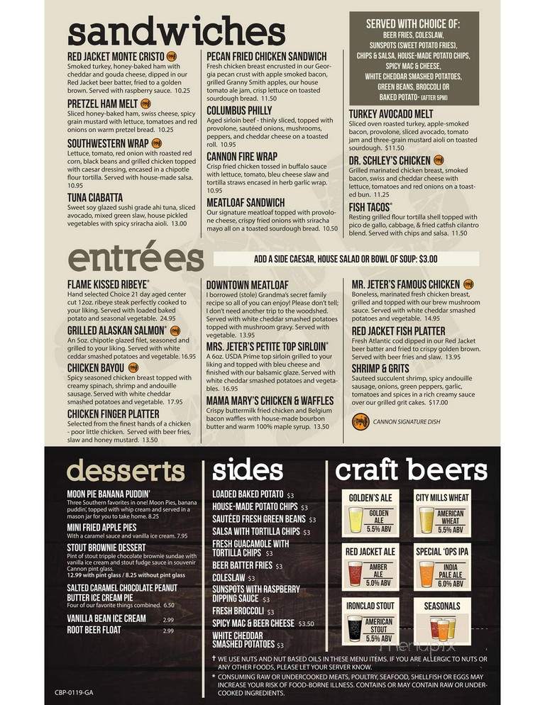 Cannon Brewpub - Columbus, GA menu_pic