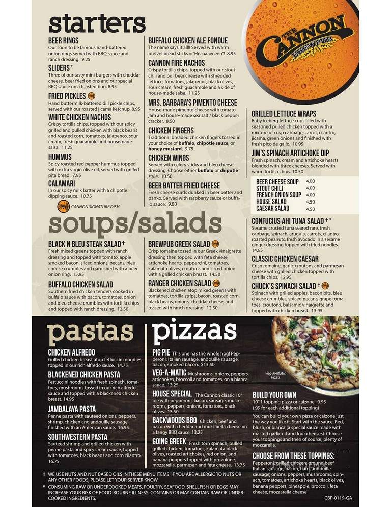 Cannon Brewpub - Columbus, GA menu_pic