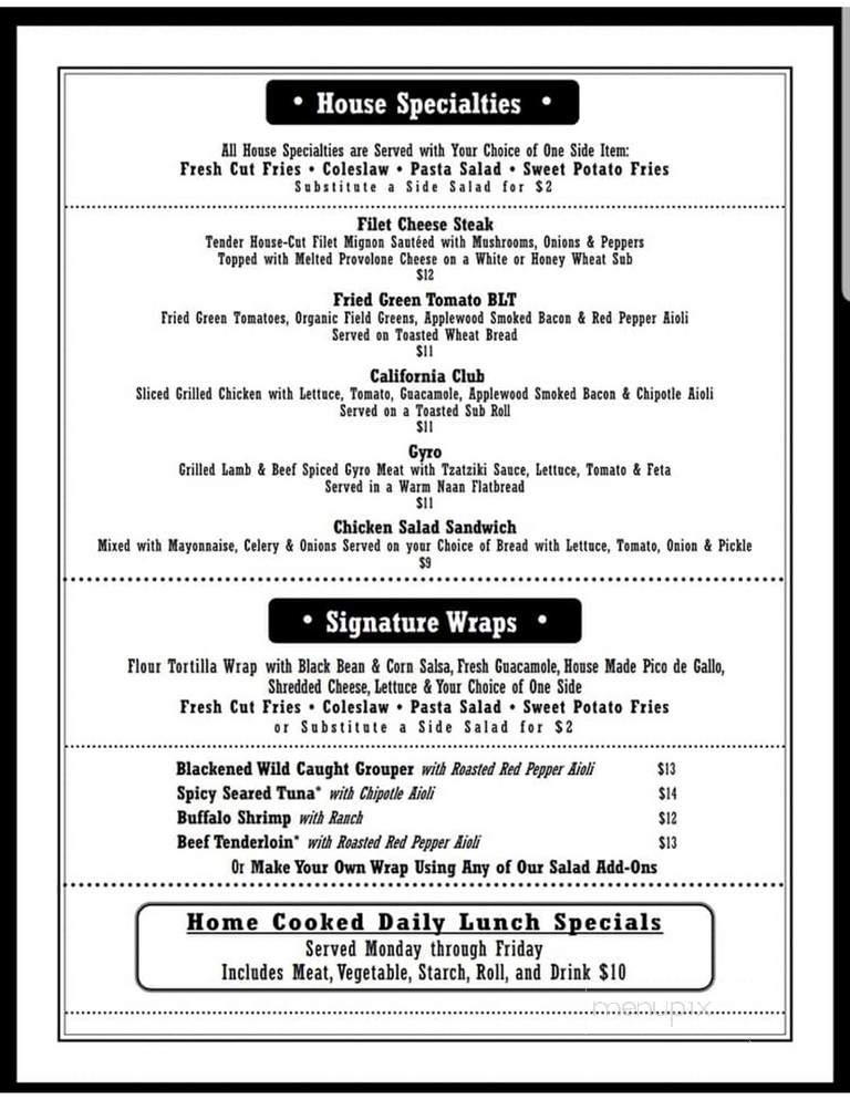 Sundae Cafe - Tybee Island, GA menu_pic