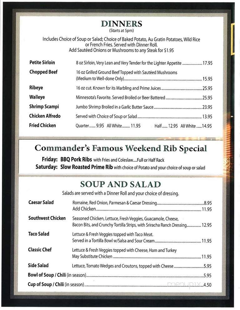Commander Restaurant & Bar - Pequot Lakes, MN