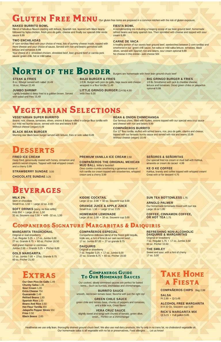 Companeros Mexican Restaurant - Park Rapids, MN menu_pic