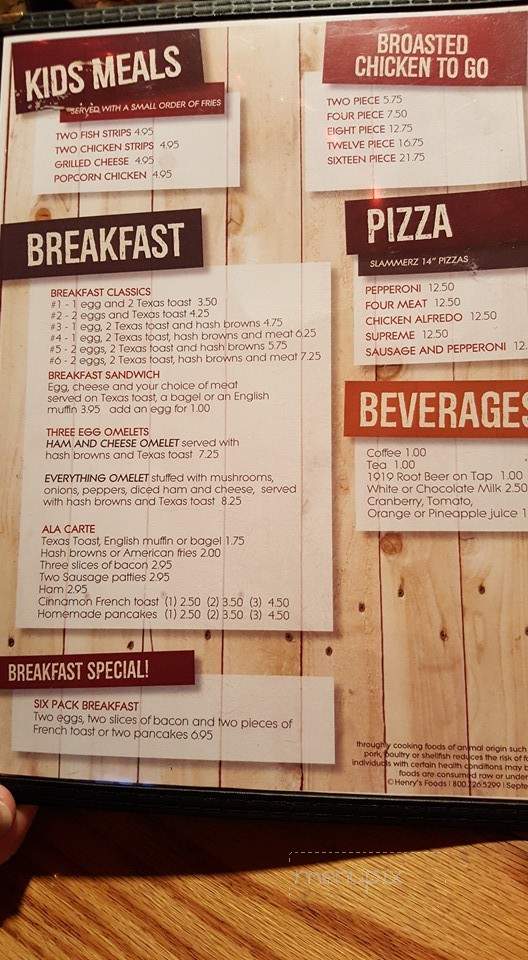 Cozy Corral - Brooks, MN menu_pic