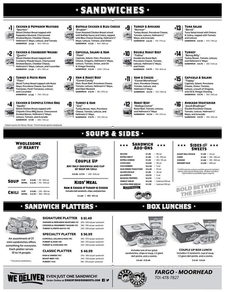 Ebert's & Gerbert's Sub's - Moorhead, MN menu_pic