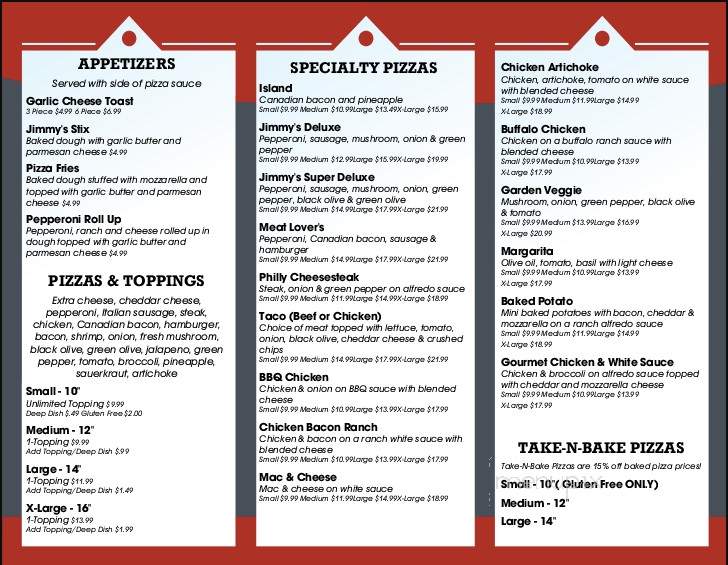 Jimmy's Pizza - Sleepy Eye, MN menu_pic