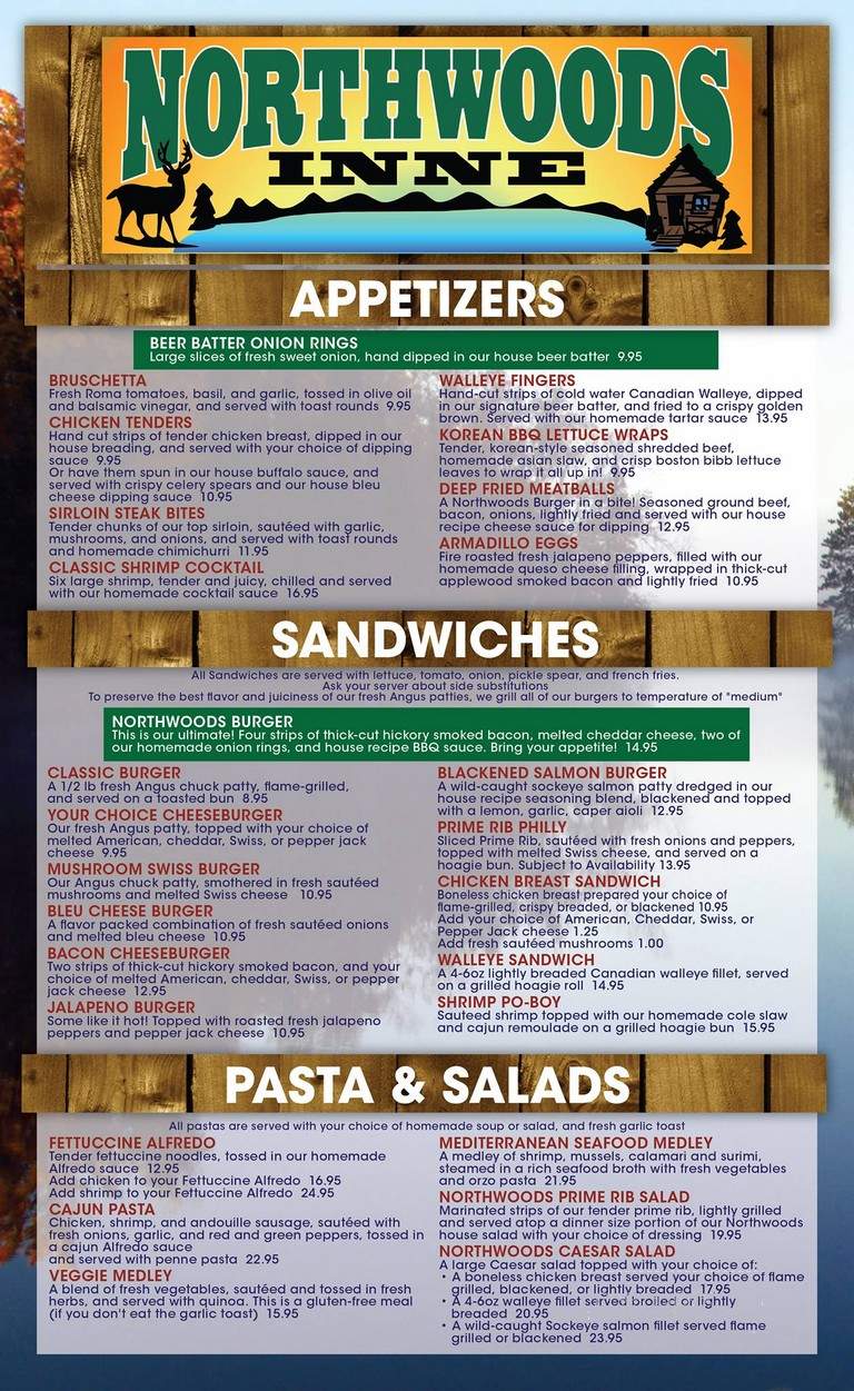 Northwoods Inn - Merrifield, MN menu_pic