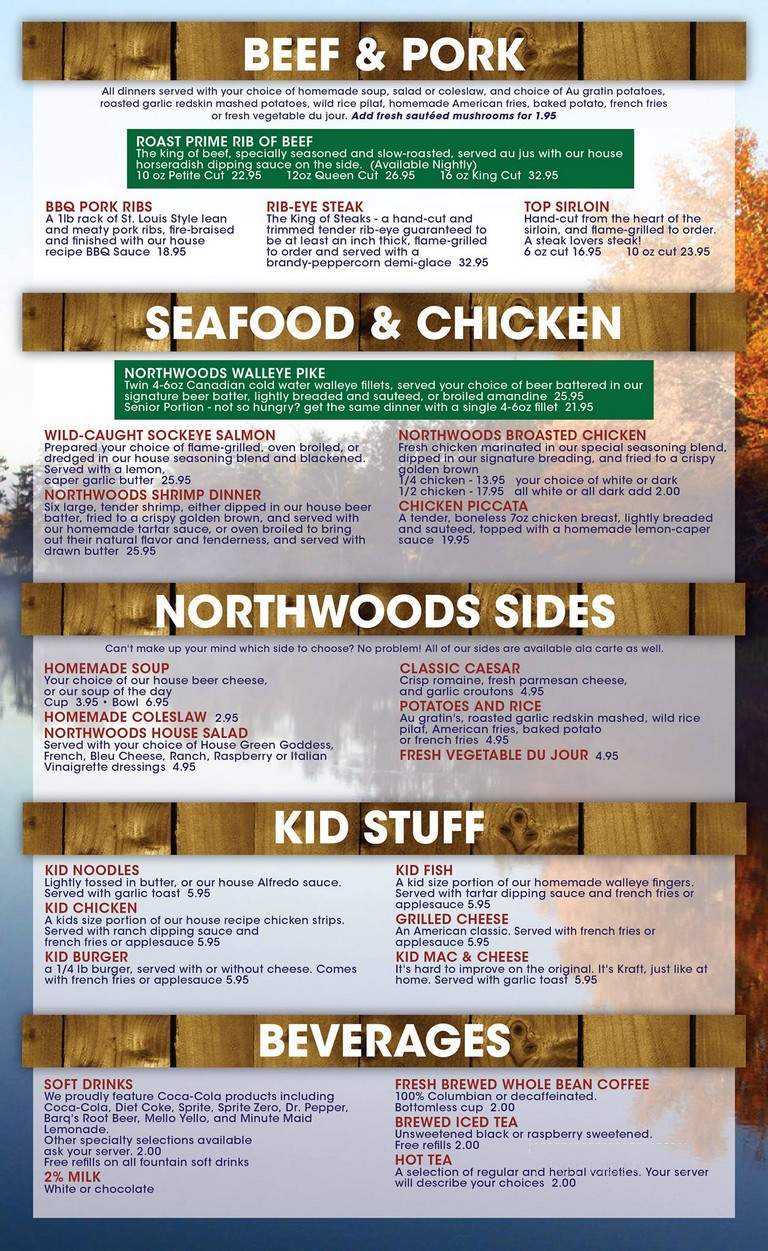Northwoods Inn - Merrifield, MN menu_pic