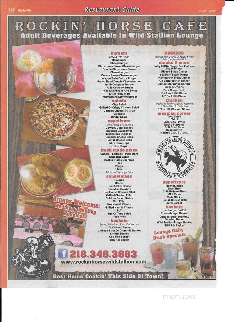 Rockin Horse Restaurant & Lng - Richville, MN menu_pic