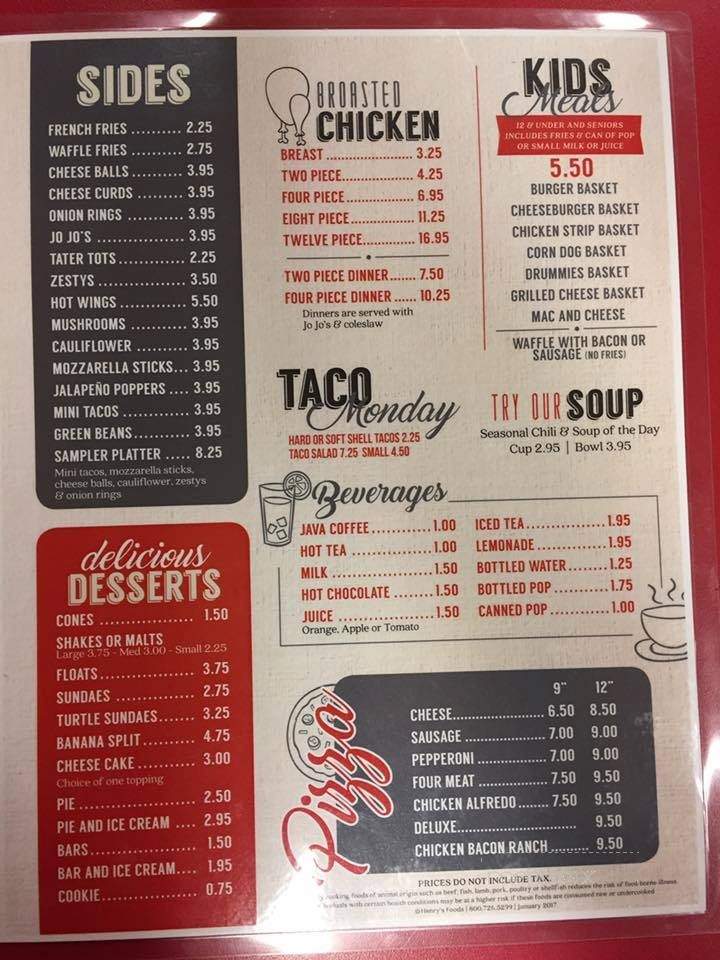 Shady Drive In - Storden, MN menu_pic