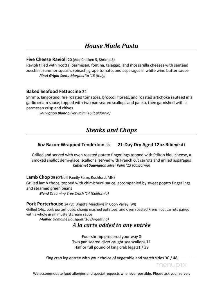 Signatures Restaurant - Winona, MN menu_pic