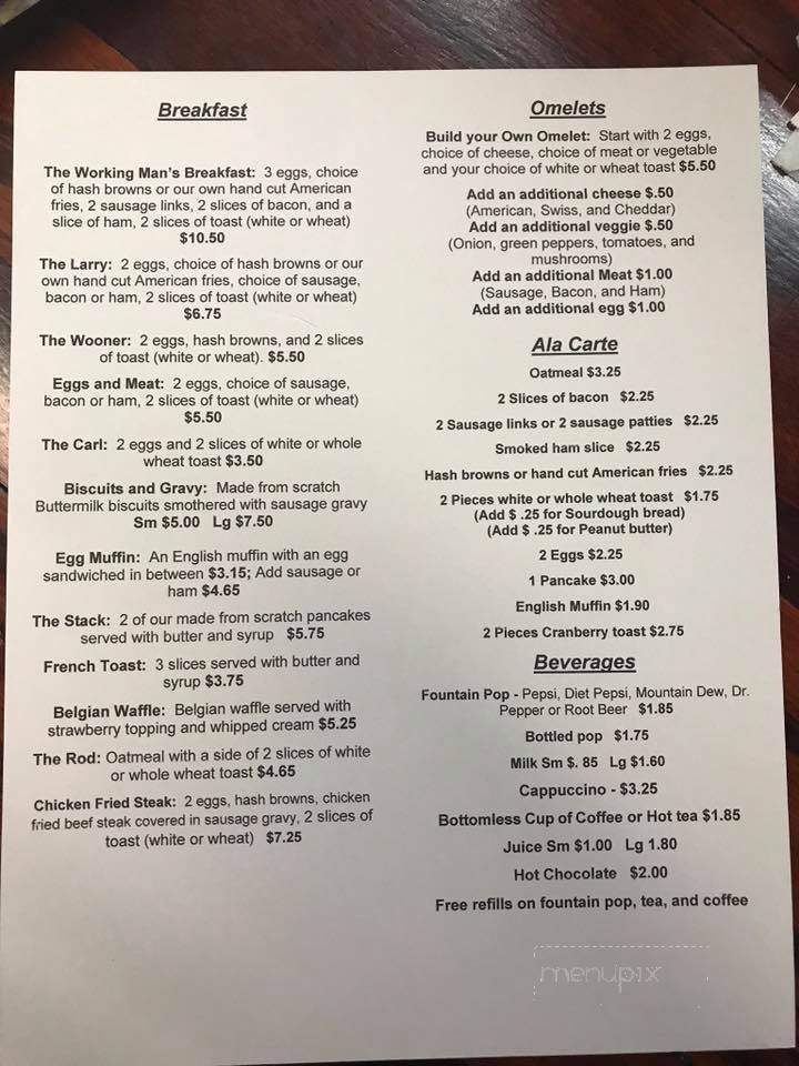 Silver Grill - Chatfield, MN menu_pic