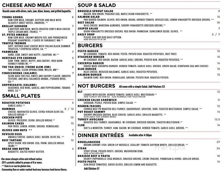 Staghead - Red Wing, MN menu_pic