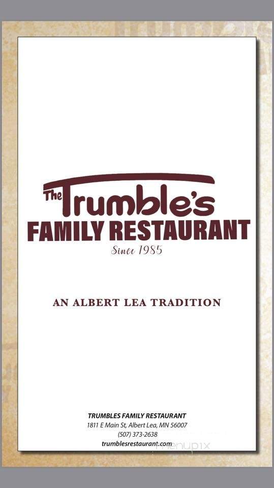 Trumble's Restaurant - Albert Lea, MN menu_pic